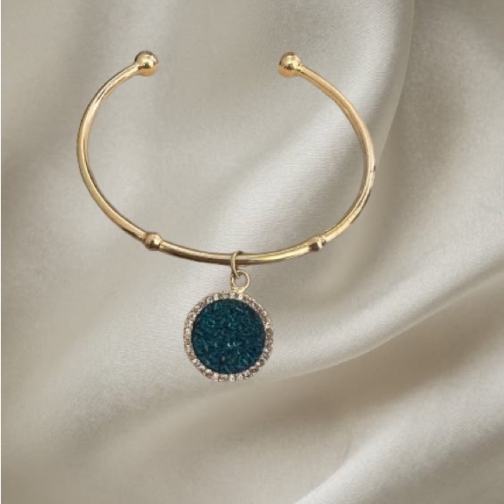 Kate Spade New York Women's All That Glitters Druzy Cuff Bracelet - Blue - Rare - Picture 8 of 11
